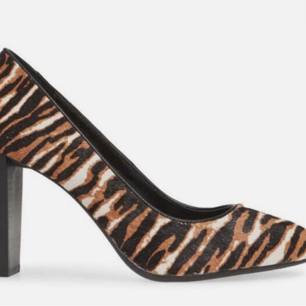 Michael Kors Black and Brown Heels with Animal Print